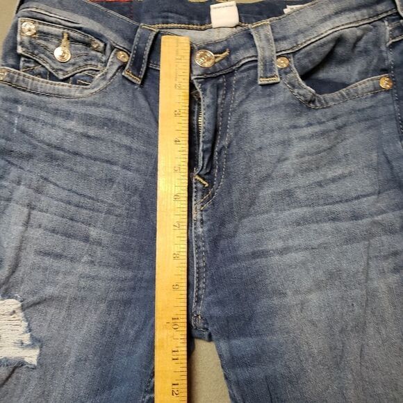 True Religion High Rise super skinny flap pocket distressed / destroyed Jeans - Picture 16 of 16
